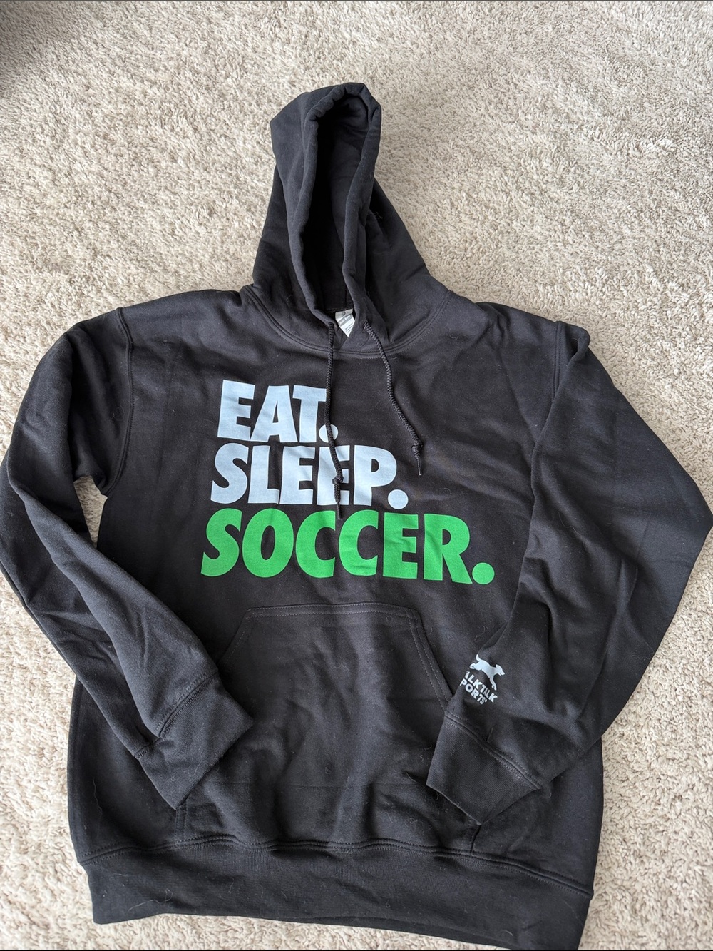 NEW Men's Black 'Eat. Sleep. Soccer.' Pullover Hoodie